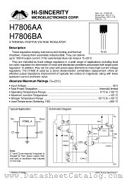 H7806AA datasheet pdf Hi-Sincerity Microelectronics