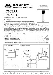 H7809BA datasheet pdf Hi-Sincerity Microelectronics
