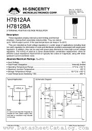H7812AA datasheet pdf Hi-Sincerity Microelectronics