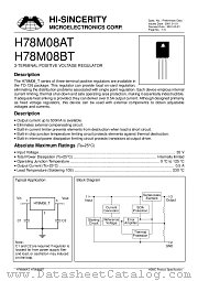 H78M08AT datasheet pdf Hi-Sincerity Microelectronics