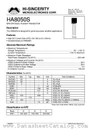 HA8050S datasheet pdf Hi-Sincerity Microelectronics
