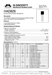 HAD826 datasheet pdf Hi-Sincerity Microelectronics