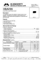 HBAV99 datasheet pdf Hi-Sincerity Microelectronics