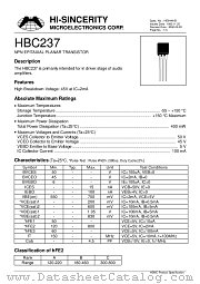 HBC237 datasheet pdf Hi-Sincerity Microelectronics