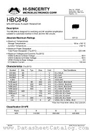 HBC846 datasheet pdf Hi-Sincerity Microelectronics