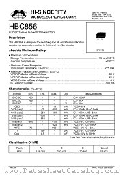 HBC856 datasheet pdf Hi-Sincerity Microelectronics
