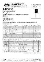 HBD136 datasheet pdf Hi-Sincerity Microelectronics