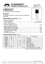 HBD237 datasheet pdf Hi-Sincerity Microelectronics