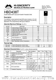 HBD438T datasheet pdf Hi-Sincerity Microelectronics
