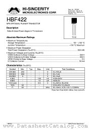 HBF422 datasheet pdf Hi-Sincerity Microelectronics