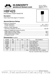 HBF423 datasheet pdf Hi-Sincerity Microelectronics