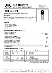HBF4522D datasheet pdf Hi-Sincerity Microelectronics