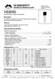 HE8050 datasheet pdf Hi-Sincerity Microelectronics