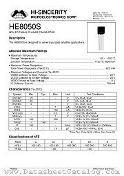 HE8050S datasheet pdf Hi-Sincerity Microelectronics