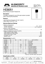HE8051 datasheet pdf Hi-Sincerity Microelectronics