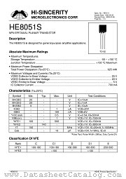 HE8051S datasheet pdf Hi-Sincerity Microelectronics