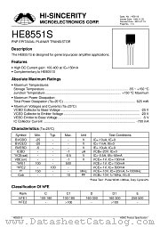 HE8551S datasheet pdf Hi-Sincerity Microelectronics