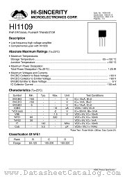 HI1109 datasheet pdf Hi-Sincerity Microelectronics