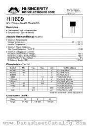 HI1609 datasheet pdf Hi-Sincerity Microelectronics