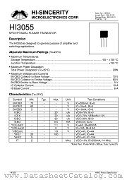 HI3055 datasheet pdf Hi-Sincerity Microelectronics
