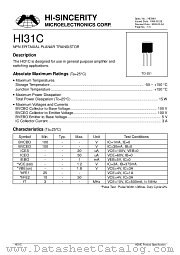 HI31C datasheet pdf Hi-Sincerity Microelectronics
