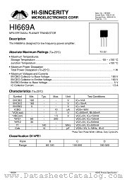 HI669A datasheet pdf Hi-Sincerity Microelectronics