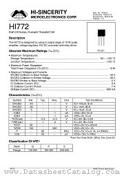 HI772 datasheet pdf Hi-Sincerity Microelectronics