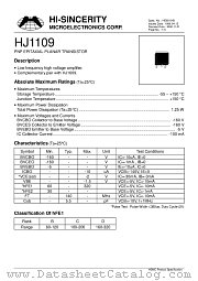 HJ1109 datasheet pdf Hi-Sincerity Microelectronics
