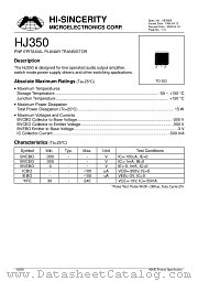 HJ350 datasheet pdf Hi-Sincerity Microelectronics