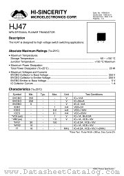 HJ47 datasheet pdf Hi-Sincerity Microelectronics