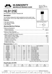 HLB125E datasheet pdf Hi-Sincerity Microelectronics