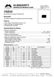 HM44 datasheet pdf Hi-Sincerity Microelectronics
