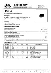 HM64 datasheet pdf Hi-Sincerity Microelectronics