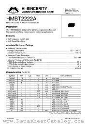 HMBT2222A datasheet pdf Hi-Sincerity Microelectronics