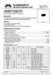 HMBT2907A datasheet pdf Hi-Sincerity Microelectronics
