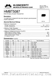 HMBT5087 datasheet pdf Hi-Sincerity Microelectronics
