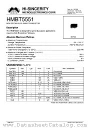 HMBT5551 datasheet pdf Hi-Sincerity Microelectronics