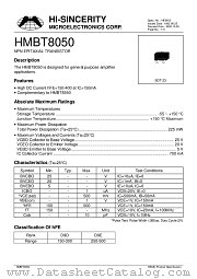 HMBT8050 datasheet pdf Hi-Sincerity Microelectronics