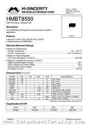 HMBT8550 datasheet pdf Hi-Sincerity Microelectronics