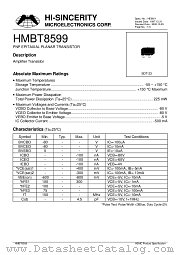 HMBT8599 datasheet pdf Hi-Sincerity Microelectronics