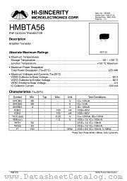 HMBTA56 datasheet pdf Hi-Sincerity Microelectronics