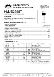 HMJE2955T datasheet pdf Hi-Sincerity Microelectronics