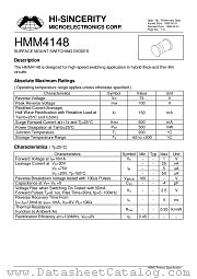 HMM4148 datasheet pdf Hi-Sincerity Microelectronics