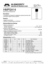 HMPSA14 datasheet pdf Hi-Sincerity Microelectronics