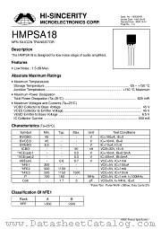 HMPSA18 datasheet pdf Hi-Sincerity Microelectronics