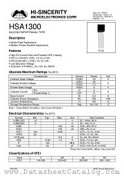 HSA1300 datasheet pdf Hi-Sincerity Microelectronics