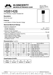 HSB1426 datasheet pdf Hi-Sincerity Microelectronics