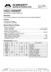 HSC1959SP datasheet pdf Hi-Sincerity Microelectronics