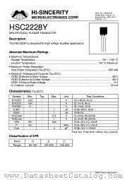 HSC2228Y datasheet pdf Hi-Sincerity Microelectronics