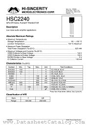 HSC2240 datasheet pdf Hi-Sincerity Microelectronics